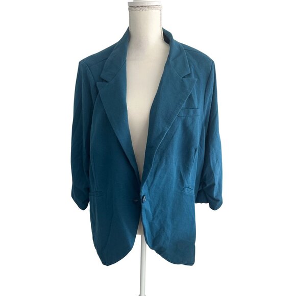 MODCLOTH Women's Teal 3/4 Blazer Jacket Size 4X - Picture 4 of 6